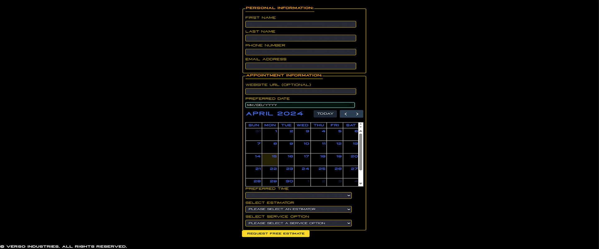 AppointQix Scheduler Example